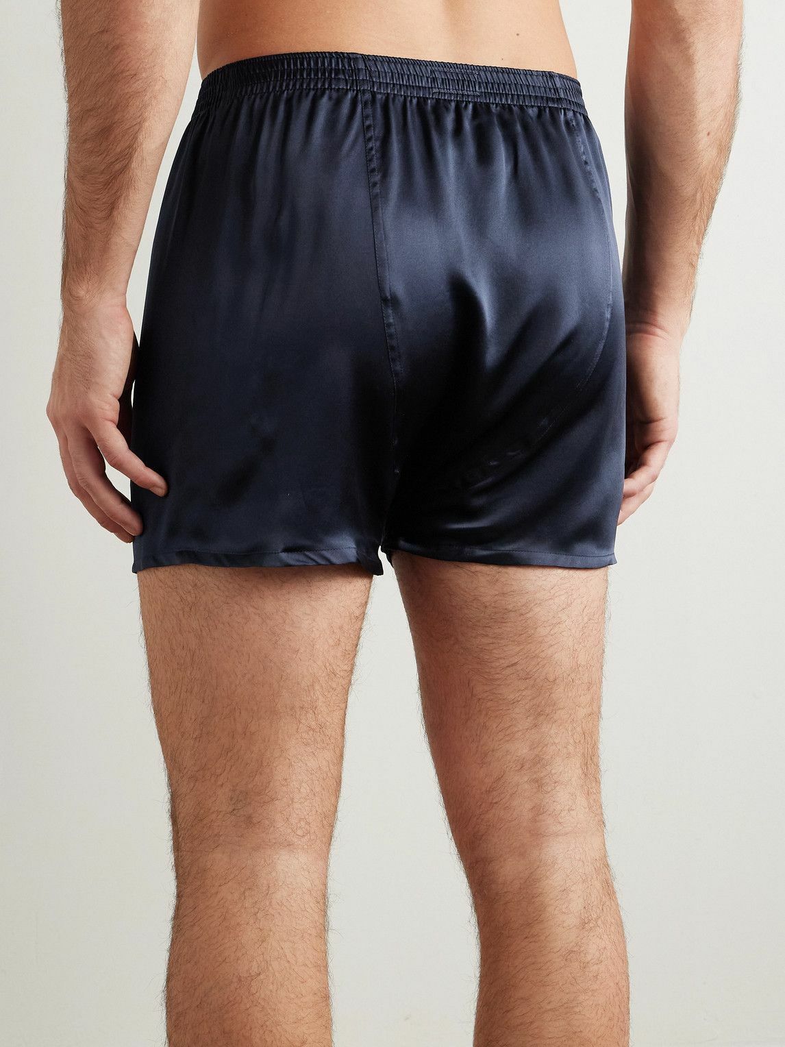 Derek Rose - Bailey Silk-Satin Boxer Shorts - Blue