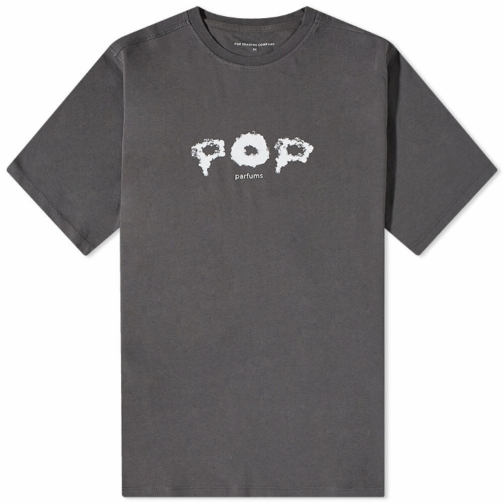 Photo: Pop Trading Company Men's Smoke Logo T-Shirt in Charcoal