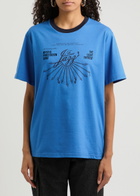 Wales Bonner Saturn Printed Cotton T-shirt Blue