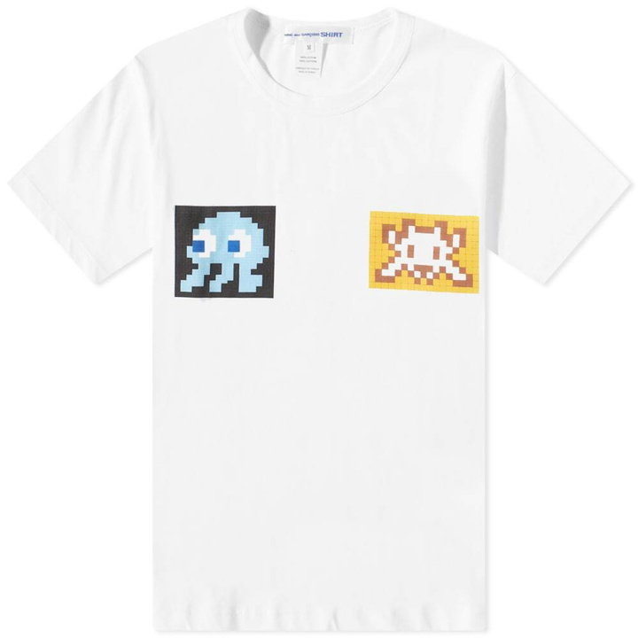 Photo: Comme des Garçons SHIRT Men's Invader Graphic Tee in White