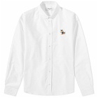 Maison Kitsuné Men's Dressed Fox Patch Relaxed Shirt in White