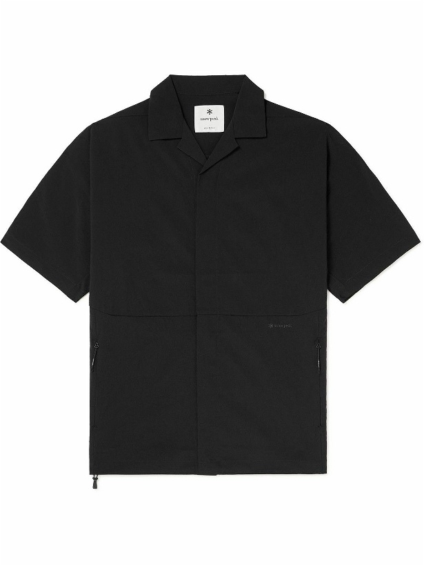 Photo: Snow Peak - Logo-Print Camp-Collar Shell Shirt - Black