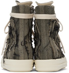 Rick Owens DRKSHDW Gray Slashed Sneakers