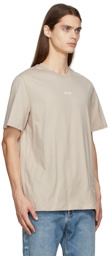 MSGM Beige Micro Logo T-Shirt