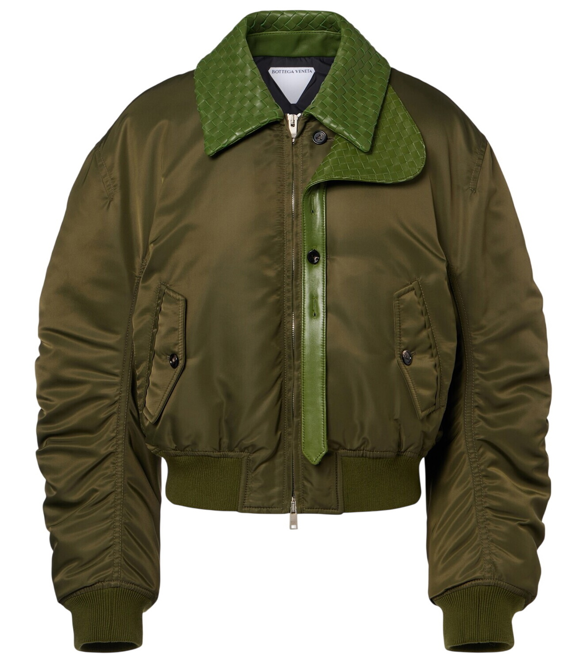 Bottega Veneta Leather-trimmed technical jacket Bottega Veneta