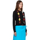 GANNI Black Argyle Cardigan