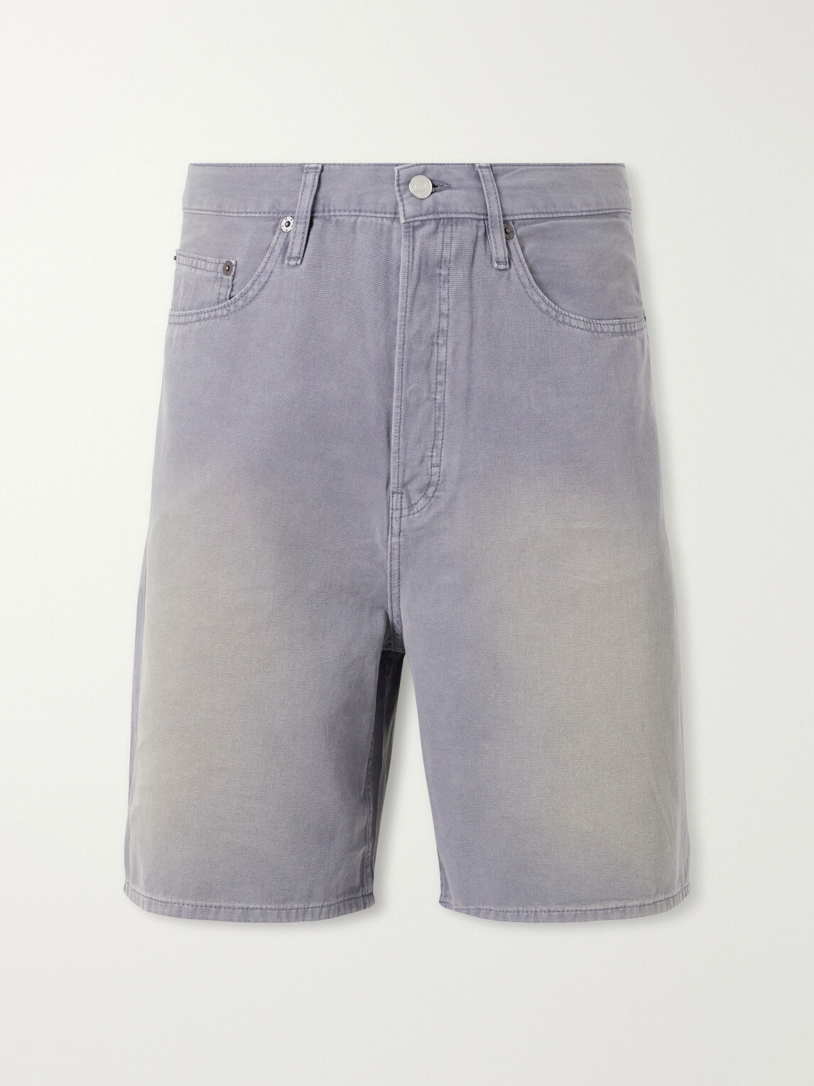 FRAME - Faded Cotton-Canvas Shorts - Blue