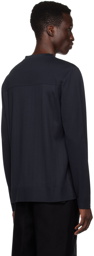 Paul Smith Navy V-Neck Long Sleeve T-Shirt