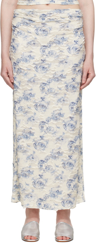 Photo: BEC + BRIDGE Off-White & Blue Riva Maxi Skirt