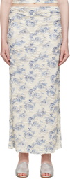 BEC + BRIDGE Off-White & Blue Riva Maxi Skirt