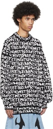 VETEMENTS Black & White Graffiti Monogram Sweater