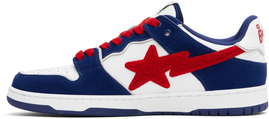BAPE Star Sneakers in Red, White, and Blue A Bathing Ape US13 BAPE STA Low  main image 4