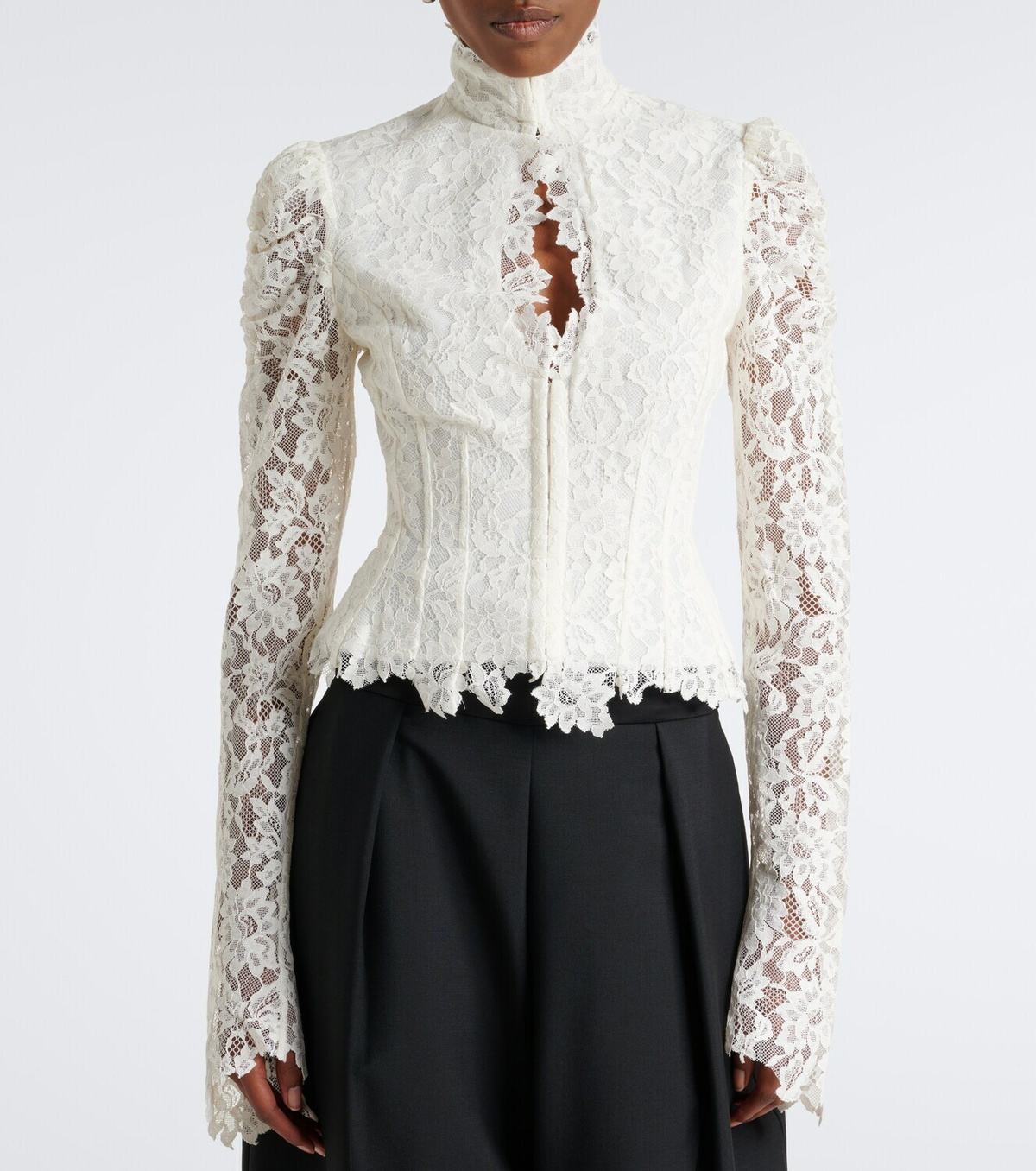 De La Vali Vitalis lace cotton-blend corset top