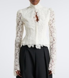 De La Vali Vitalis lace cotton-blend corset top