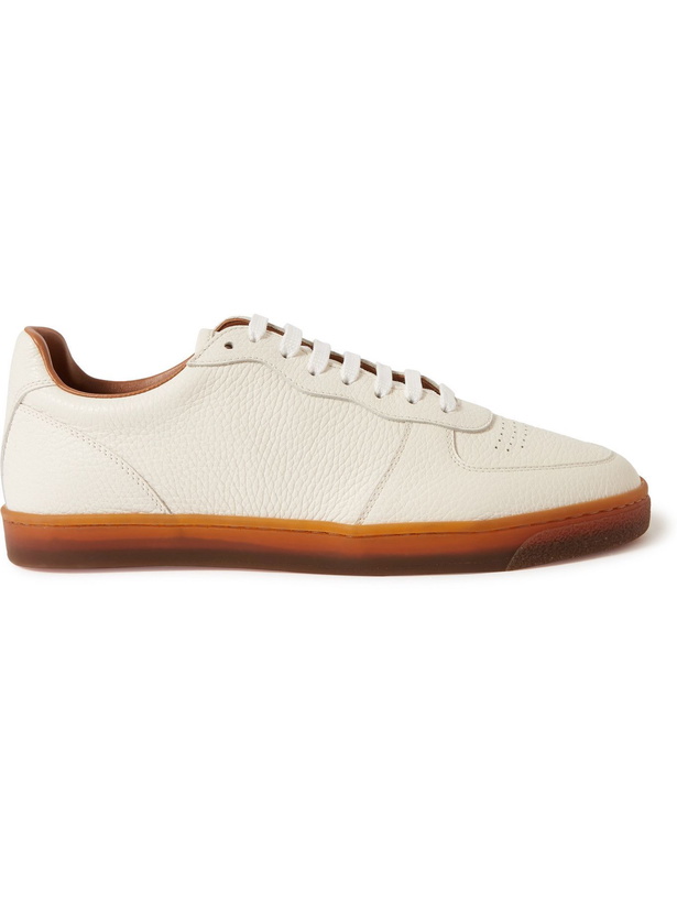 Photo: BRUNELLO CUCINELLI - Full-Grain Leather Sneakers - Neutrals