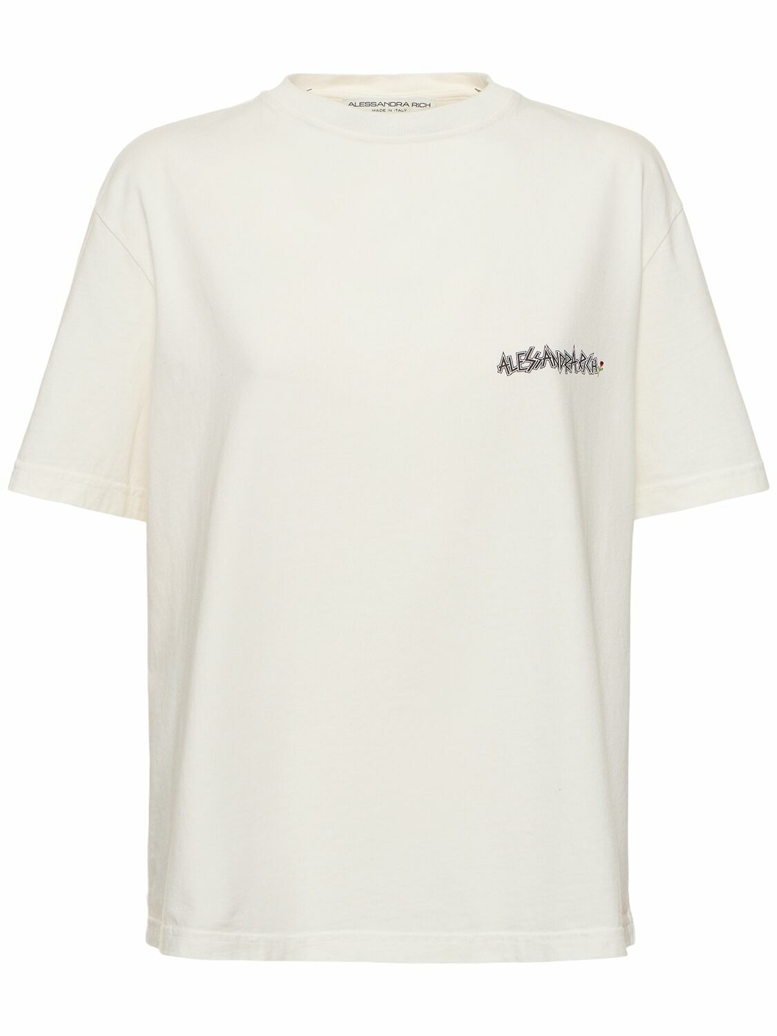Tシャツ・カットソー ALESSANDRA RICH Woman T-Shirt Black FABX4045 0060 Cable-knit cropped cotton polo shirt in black - Alessandra