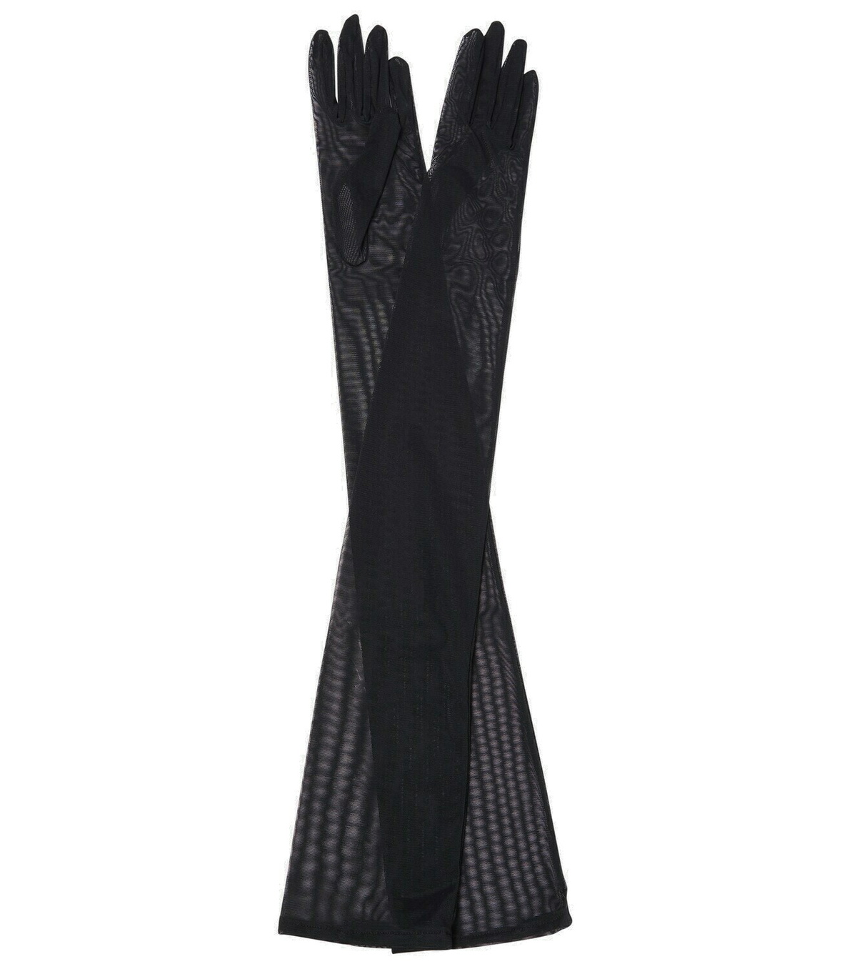 手袋 Dolce & Gabbana SS23 LONG GLOVES. (FG108A_FUGPON5543) KIM DOLCE&GABBANA Long stretch tulle gloves in Black for
