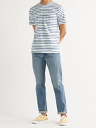 Faherty - Striped Cotton-Jersey T-Shirt - Blue