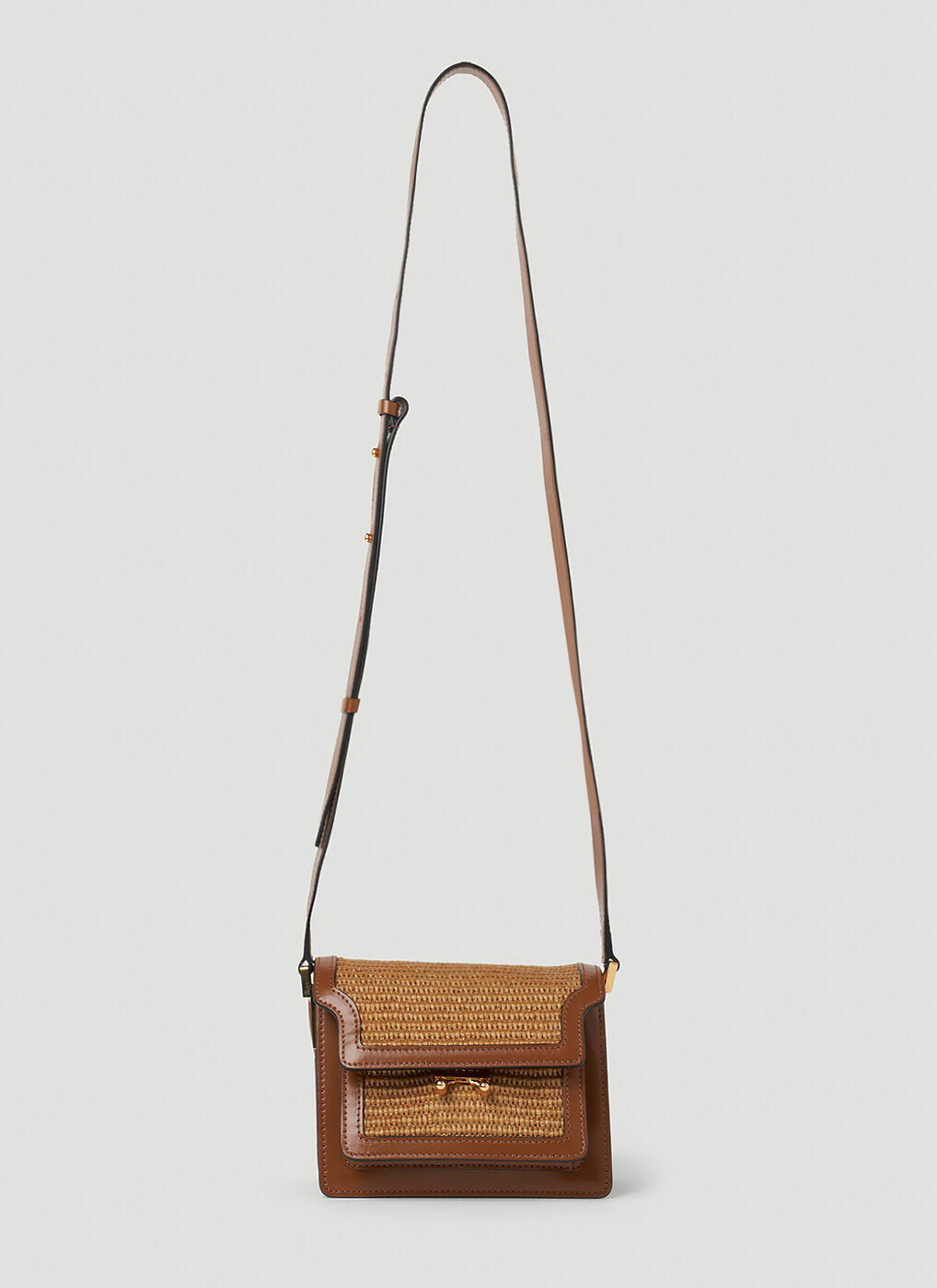 Marni - Raffia Trunk Shoulder Bag in Brown Marni