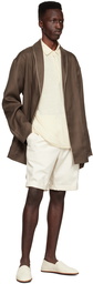 Agnona Brown Linen Robe