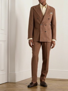 Thom Sweeney - Unstructured Double-Breasted Linen Suit Jacket - Brown