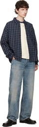 Won Hundred Navy Maza Check Shirt