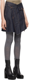 OPEN YY Blue Wrap Denim Miniskirt