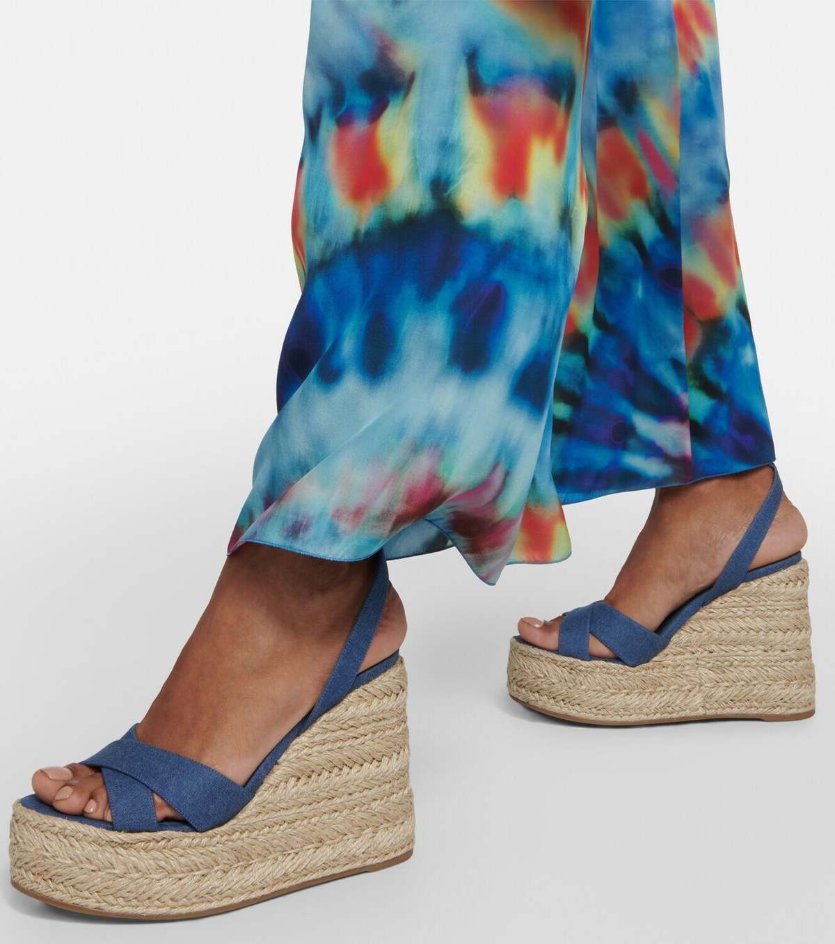 Summer Mariza Denim Espadrilles Sandals in Blue - Christian Louboutin