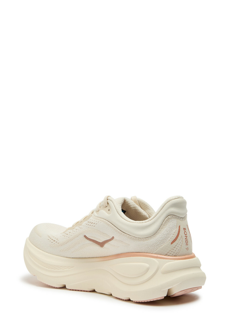 Hoka Bondi 9 Mesh-knit Sneakers Cream