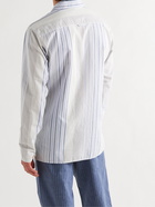 OLIVER SPENCER LOUNGEWEAR - Westcliffe Striped Organic Cotton-Twill Pyjama Shirt - Blue