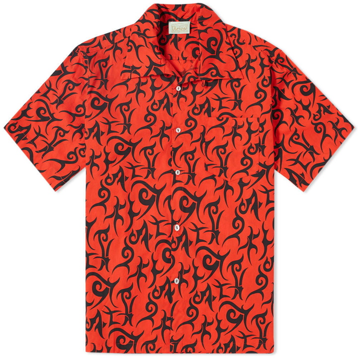 Photo: Aries Short Sleeve Tribal Hawaiian Shirt Red