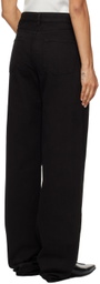 Ann Demeulemeester Black Meya 5-Pockets Asymmetric Waistband Jeans