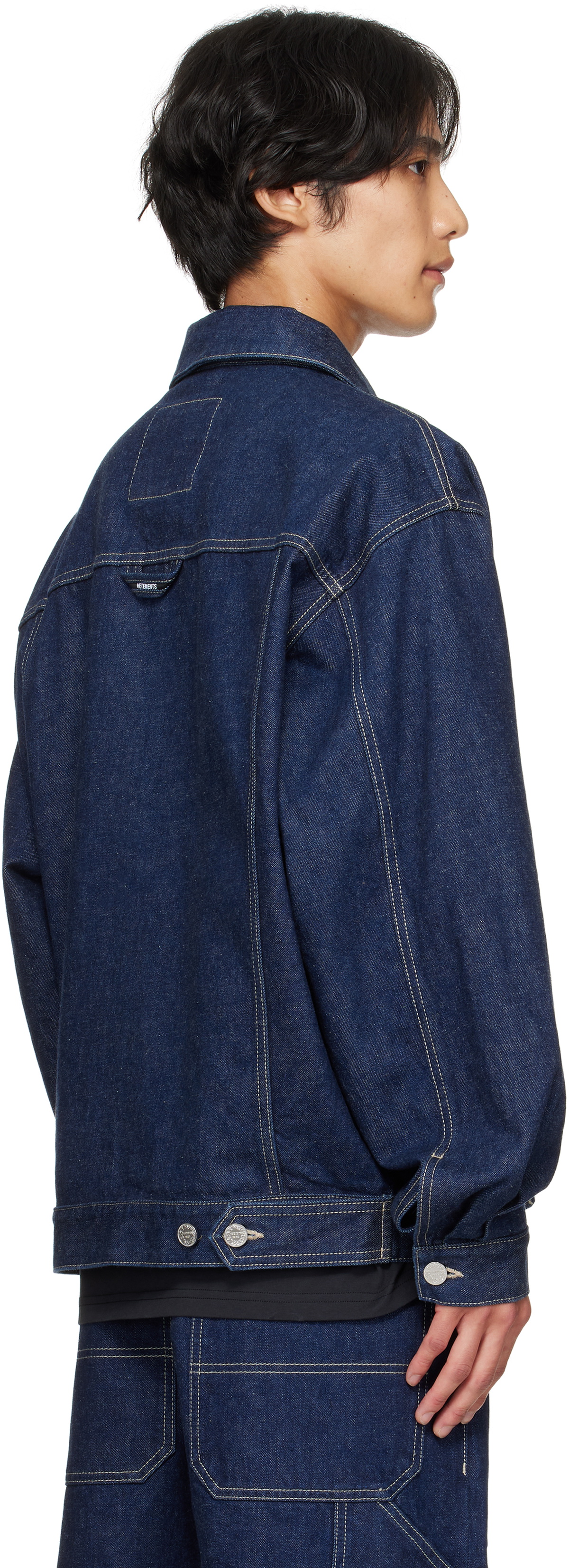 VETEMENTS Navy Hip-Hop Denim Jacket