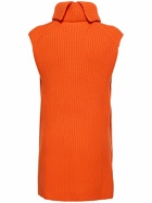JIL SANDER - Knit Wool Vest W/ Zip Detail