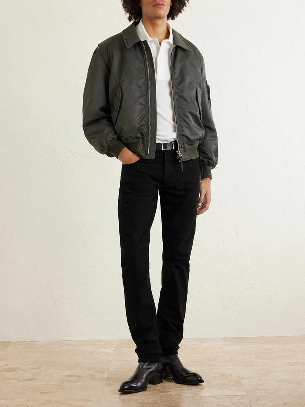 Photo: TOM FORD - Padded Satin Bomber Jacket - Green