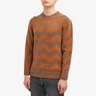 Country Of Origin Men's Thames Stripe Knit Jumper in Light Brown/Orange
