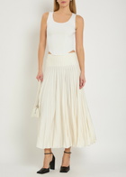 Alaïa Textured Knit Midi Skirt White