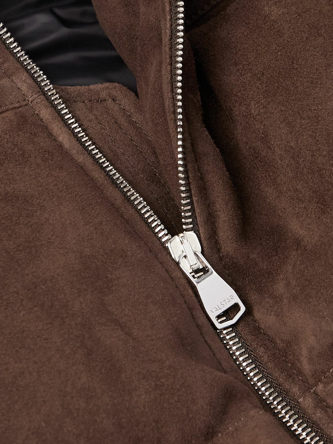 Valstar - Locke Wool-Trimmed Quilted Suede Down Gilet - Brown