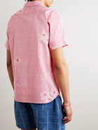 Kardo - Convertible-Collar Embroidered Cotton Shirt - Pink