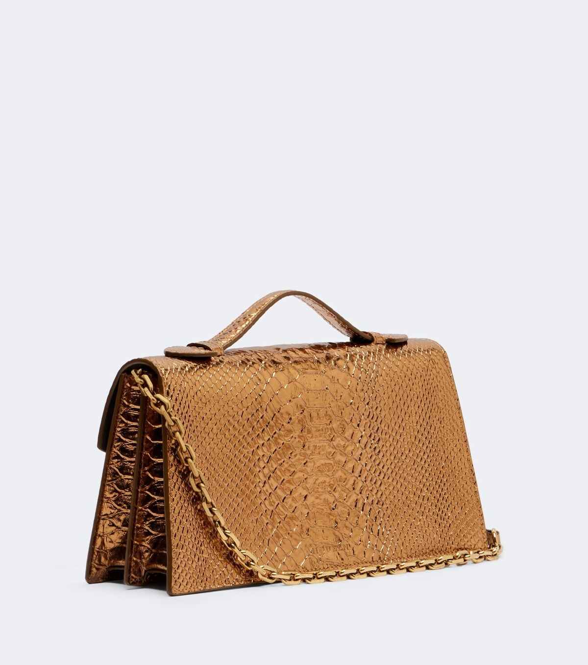 McQueen Skull snake-effect leather top-handle bag