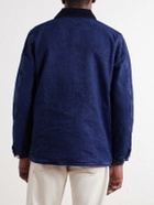 Drake's - Corduroy-Trimmed Denim Chore Jacket - Blue
