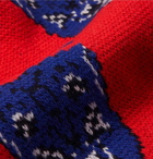 Gucci - Jacquard-Knit Wool Scarf - Men - Red