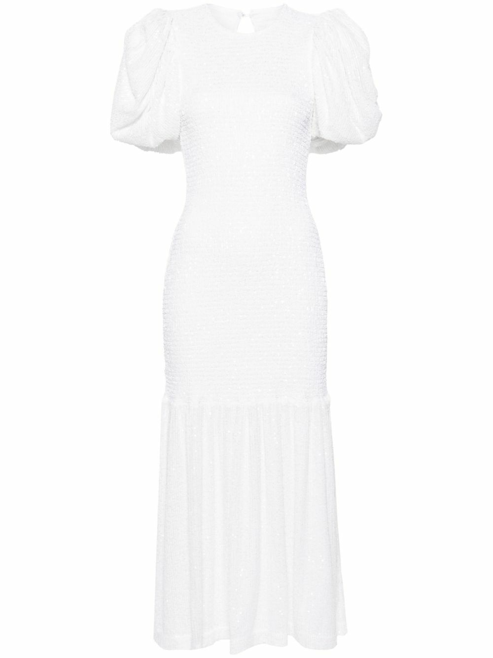 ROTATE BIRGER CHRISTENSEN ワンピース Puff-sleeve 882130 Puff Sleeve Midi Dress White - ROTATE Birger Christensen