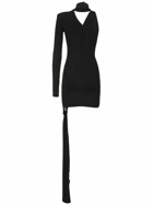 DAVID KOMA - Rib Knit One Sleeve Mini Dress