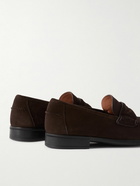 Salvatore Ferragamo - Lanzarote Suede Penny Loafers - Brown