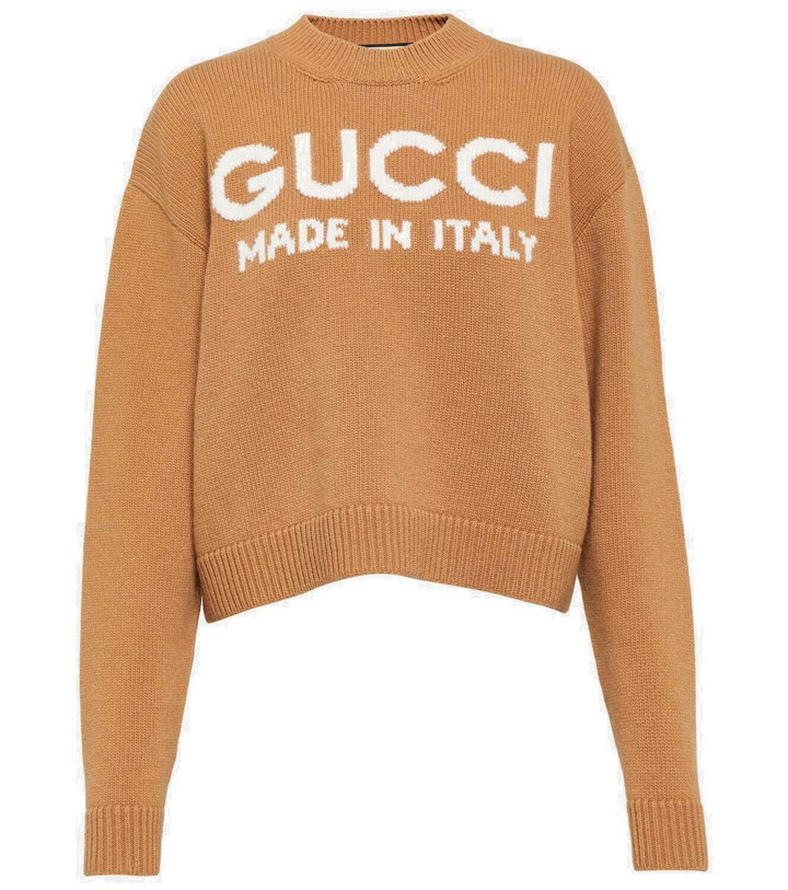Photo: Gucci Intarsia cropped wool sweater