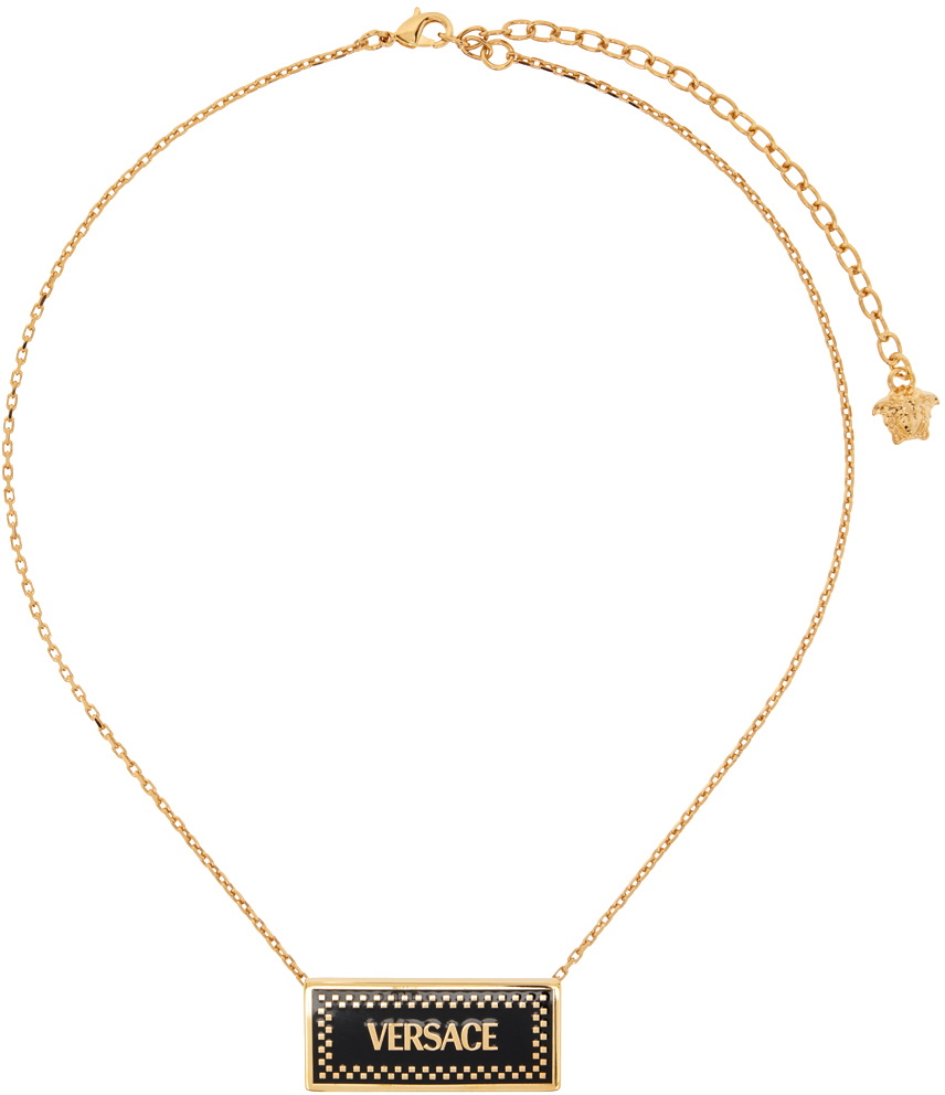 Versace Gold Large '90s Vintage Logo Necklace