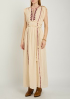 Isabel Marant étoile Liviane Embroidered Cotton Maxi Dress Beige