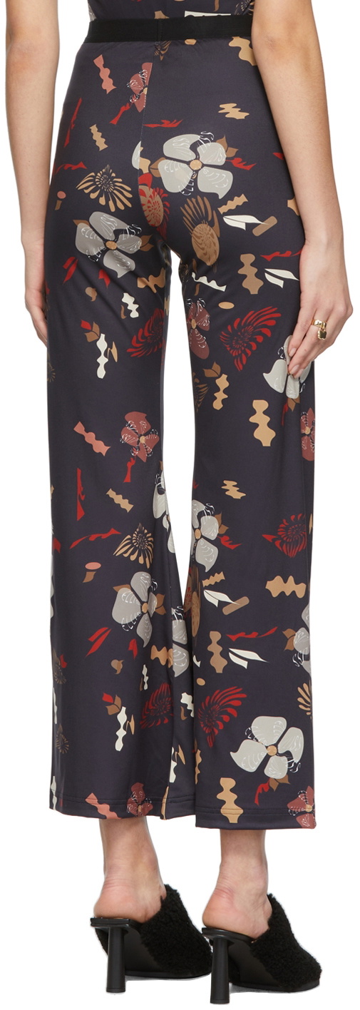 ELLISS SSENSE Exclusive Black Ditsy Floral Cut-Out Trousers