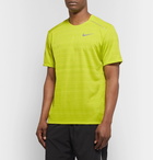 Nike Running - Miler Logo-Print Breathe Dri-FIT T-Shirt - Chartreuse